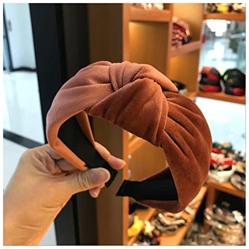 Stirnband Damen Boutique Hair Accessoires frauen samt mittel geknückte breite seite stirnband mode wild haarband waschen sport haarreifen heodebekleidung Gesichtswaschstirnband (Size : Coral Red) von DUnLap