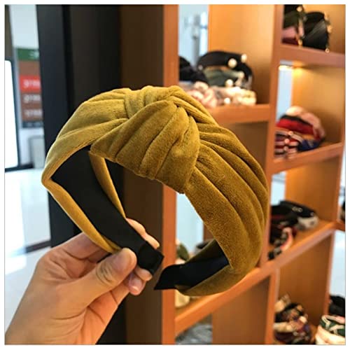 Stirnband Damen Boutique Hair Accessoires frauen samt mittel geknückte breite seite stirnband mode wild haarband waschen sport haarreifen heodebekleidung Gesichtswaschstirnband (Size : Ginger) von DUnLap