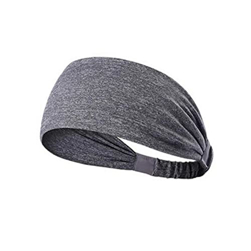 Stirnband Damen Elastische gestreifte Stirnbänder for Frauen Mädchen Sport Laufen Yoga Kopf Band Baumwolle Weit Haarband Turban Head Warp Haarschmuck Gesichtswaschstirnband (Size : Light gray) von DUnLap