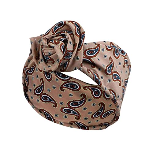 Stirnband Damen Gedrucktes Drahthaarband Yoga Haarbandkopfband. Schweiß absorbierende Band Anti-Sweat-Frauen breite Bleidschal-Kopfschmuck Gesichtswaschstirnband (Size : Amoeba khaki) von DUnLap