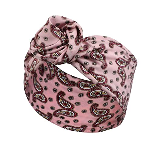 Stirnband Damen Gedrucktes Drahthaarband Yoga Haarbandkopfband. Schweiß absorbierende Band Anti-Sweat-Frauen breite Bleidschal-Kopfschmuck Gesichtswaschstirnband (Size : Amoeba pink) von DUnLap