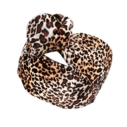 Stirnband Damen Gedrucktes Drahthaarband Yoga Haarbandkopfband. Schweiß absorbierende Band Anti-Sweat-Frauen breite Bleidschal-Kopfschmuck Gesichtswaschstirnband (Size : Coffee leopard) von DUnLap