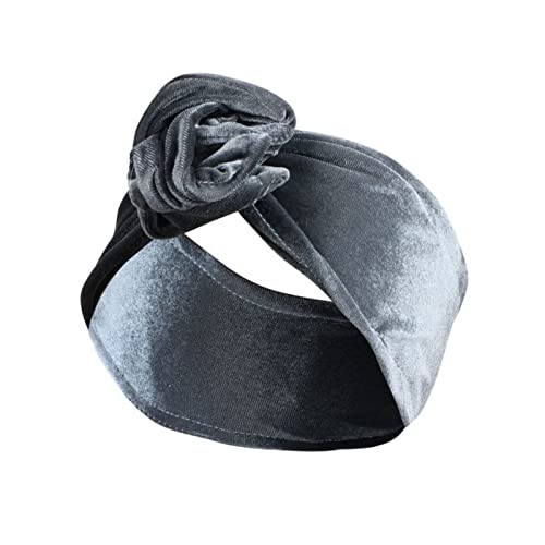 Stirnband Damen Gedrucktes Drahthaarband Yoga Haarbandkopfband. Schweiß absorbierende Band Anti-Sweat-Frauen breite Bleidschal-Kopfschmuck Gesichtswaschstirnband (Size : Pleuche gray) von DUnLap