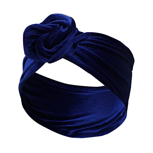 Stirnband Damen Gedrucktes Drahthaarband Yoga Haarbandkopfband. Schweiß absorbierende Band Anti-Sweat-Frauen breite Bleidschal-Kopfschmuck Gesichtswaschstirnband (Size : Pleuche royalblue) von DUnLap