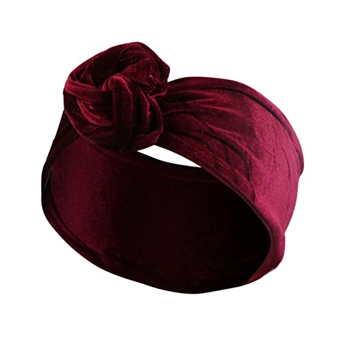 Stirnband Damen Gedrucktes Drahthaarband Yoga Haarbandkopfband. Schweiß absorbierende Band Anti-Sweat-Frauen breite Bleidschal-Kopfschmuck Gesichtswaschstirnband (Size : Pleuche wine red) von DUnLap