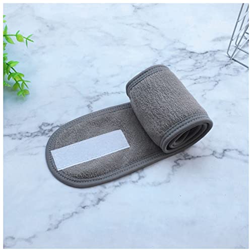 Stirnband Damen Kopfbänder einstellbar breites Haarband Yoga Spa Badewanne Dusche Make-up waschen Gesicht Kosmetik Stirnband for Frauen Damen Make-Up-Zubehör Gesichtswaschstirnband (Color : Gray, Si von DUnLap