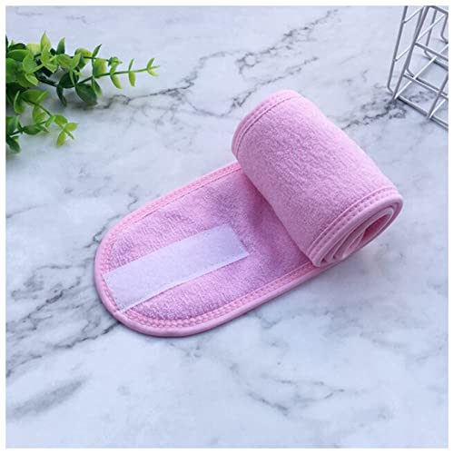 Stirnband Damen Kopfbänder einstellbar breites Haarband Yoga Spa Badewanne Dusche Make-up waschen Gesicht Kosmetik Stirnband for Frauen Damen Make-Up-Zubehör Gesichtswaschstirnband (Color : Pink, Si von DUnLap