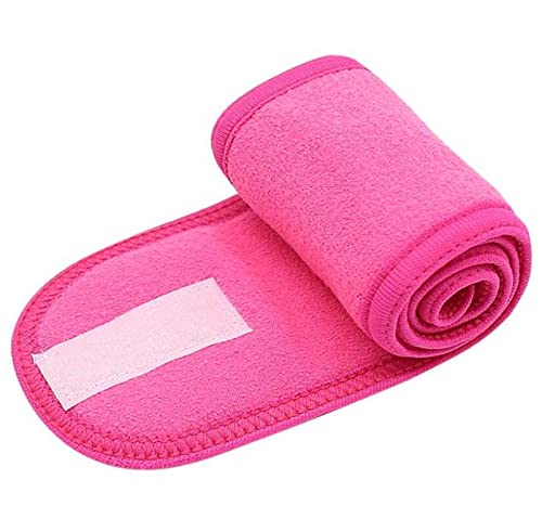 Stirnband Damen Kopfbänder einstellbar breites Haarband Yoga Spa Badewanne Dusche Make-up waschen Gesicht Kosmetik Stirnband for Frauen Damen Make-Up-Zubehör Gesichtswaschstirnband (Color : Rose Red von DUnLap