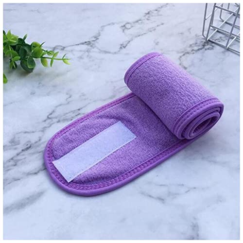 Stirnband Damen Magie Weiche einstellbare Make-up Tuch Towing Hair Wrap Fashion Frauen Mädchen Gesichts Haarband Stretch Salon SPA Sport-Yoga-Stirnband. Gesichtswaschstirnband (Size : Purple) von DUnLap