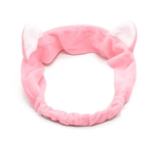 Stirnband Damen Mehrere Stile Nette elastische Katzenohren Stirnbänder for Frauen Mädchen Makeup Gesicht Waschen Stirnband Hairdo Headwrap Haar Zubehör Gesichtswaschstirnband (Size : TS5-Pink) von DUnLap