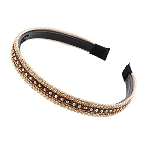 Stirnband Damen Mode Goldketten Hair Bands Reifen for Frauen Stirnband Haarband Mädchen Haarschmuck Elegante schicke Haarverzierung Gesichtswaschstirnband (Size : 33E) von DUnLap