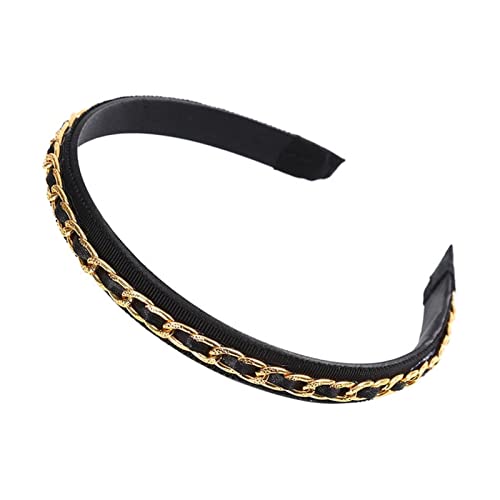 Stirnband Damen Mode Goldketten Hair Bands Reifen for Frauen Stirnband Haarband Mädchen Haarschmuck Elegante schicke Haarverzierung Gesichtswaschstirnband (Size : 379183) von DUnLap