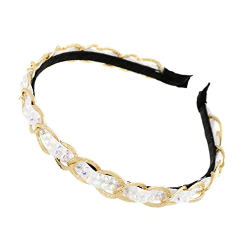 Stirnband Damen Mode Goldketten Hair Bands Reifen for Frauen Stirnband Haarband Mädchen Haarschmuck Elegante schicke Haarverzierung Gesichtswaschstirnband (Size : 38B) von DUnLap