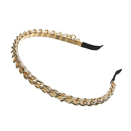 Stirnband Damen Mode Goldketten Hair Bands Reifen for Frauen Stirnband Haarband Mädchen Haarschmuck Elegante schicke Haarverzierung Gesichtswaschstirnband (Size : 9736-M -Width 1 cm) von DUnLap