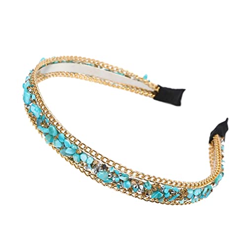 Stirnband Damen Mode Goldketten Hair Bands Reifen for Frauen Stirnband Haarband Mädchen Haarschmuck Elegante schicke Haarverzierung Gesichtswaschstirnband (Size : SD0016-5) von DUnLap