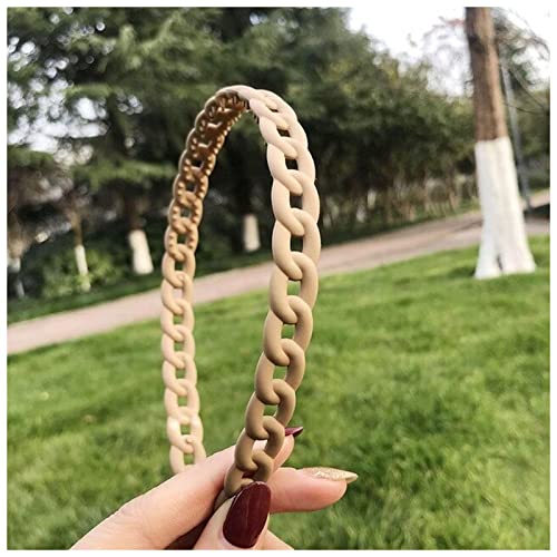 Stirnband Damen Mode Haare Kopf Reifenband Sport Stirnband Haarband Stirnbänder for Frauen Süßigkeiten Farben Lünette for Haare Mädchen Haarschmuck Gesichtswaschstirnband (Size : Khaki) von DUnLap