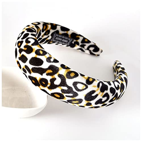 Stirnband Damen Mode dicke Samt Stirnbänder Frauen breite Kopfband Headwear Elastizität Haarbänder Elegantes Mädchen Haarschmuck Vintage Kopfband Gesichtswaschstirnband (Size : Leopard) von DUnLap