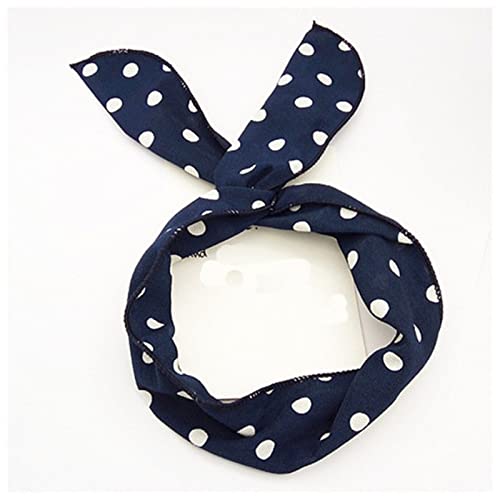 Stirnband Damen Multi mit einstellbaren Stirnbändern Frauen Haarband Metalldraht Kreative Mädchen Kopfband for Gesicht Waschansicht Haarschmuck Gesichtswaschstirnband (Size : Dots Navy Blue) von DUnLap