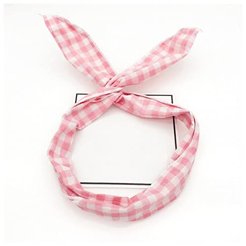 Stirnband Damen Multi mit einstellbaren Stirnbändern Frauen Haarband Metalldraht Kreative Mädchen Kopfband for Gesicht Waschansicht Haarschmuck Gesichtswaschstirnband (Size : Plaid Pink) von DUnLap