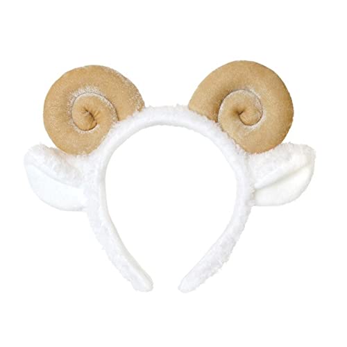 Stirnband Damen Niedliche Schaf Horn Lamm Ohr Weiche Fleece Frauen Stirnband Makeup Kopf Haarband zum Waschen Gesicht Dusche Spa Weihnachtsgeschenk Gesichtswaschstirnband (Size : 2) von DUnLap