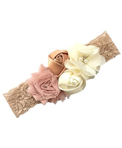 Stirnband Damen Stirnband Rose Elastische Haarband Chiffon Blume Strass Spitze Stirnbänder Mädchen Haarschmuck Headwear Gesichtswaschstirnband (Color : Color 20, Size : Size fits all) von DUnLap