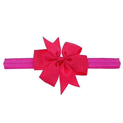 Stirnband Damen Stirnband Schöne Mädchen Bowknot Knoten Tiara Bow Stirnband Elastische Haarband Headwear Säuglingshaar Zubehör Gesichtswaschstirnband (Size : Rose Red) von DUnLap