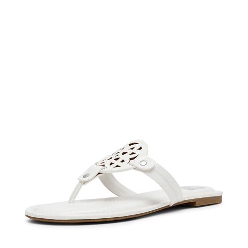 DV Dolce Vita Damen Gotie Flache Sandale, Weiß/Schlangenhautmuster, 37 EU DV Dolce Vita Damen Gotie Flache Sandale, Weiß/Schlangenhautmuster, 37 EU von DV Dolce Vita