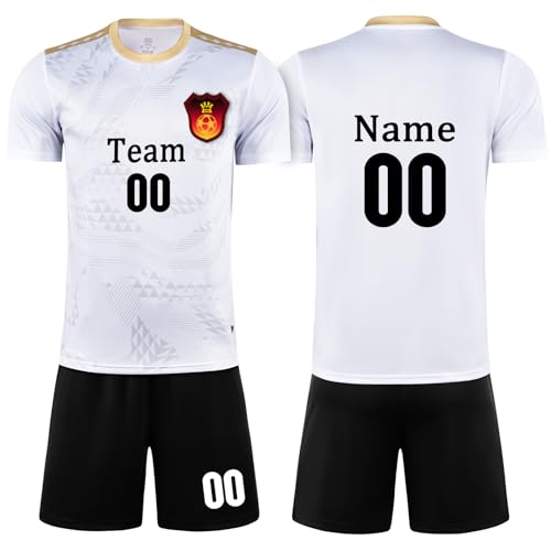 DVDKOLA Personalisiertes Trikot Mit Eigenem Namen Nummer Logo - Trikot Selbst Gestalten Fußball für Kinder/Erwachsene von DVDKOLA