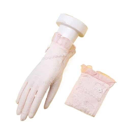 DVERFSWEV-GH UV-Schutzhandschuhe for Damen, for den Sommer, die Sonne, atmungsaktiv, for Autofahren, leichtes Reisedesign(02 Light pink_2pcs) von DVERFSWEV-GH