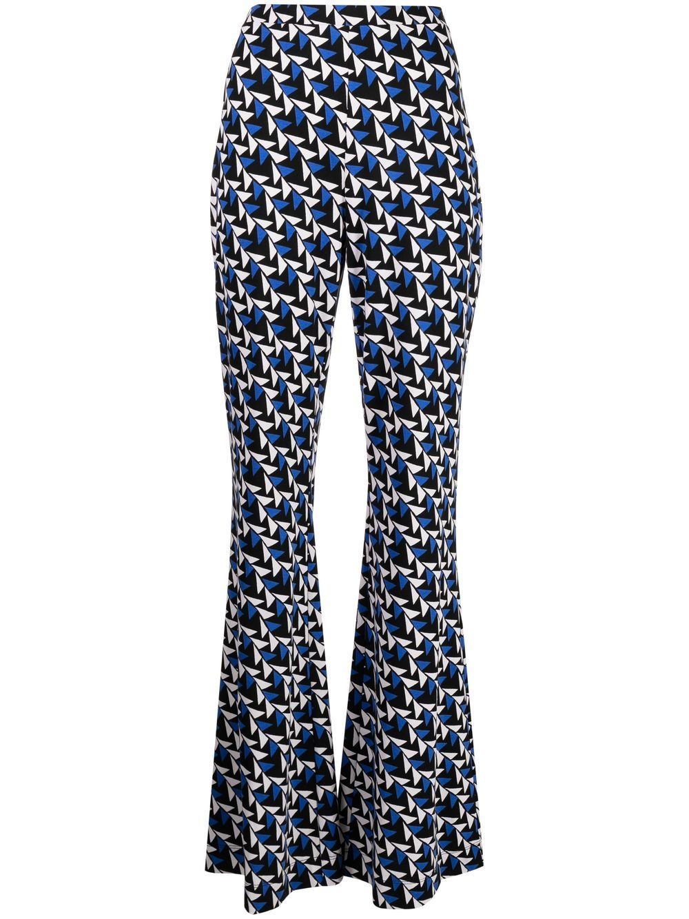 DVF Diane von Furstenberg Ausgestellte Hose mit abstraktem Print - Blau von DVF Diane von Furstenberg