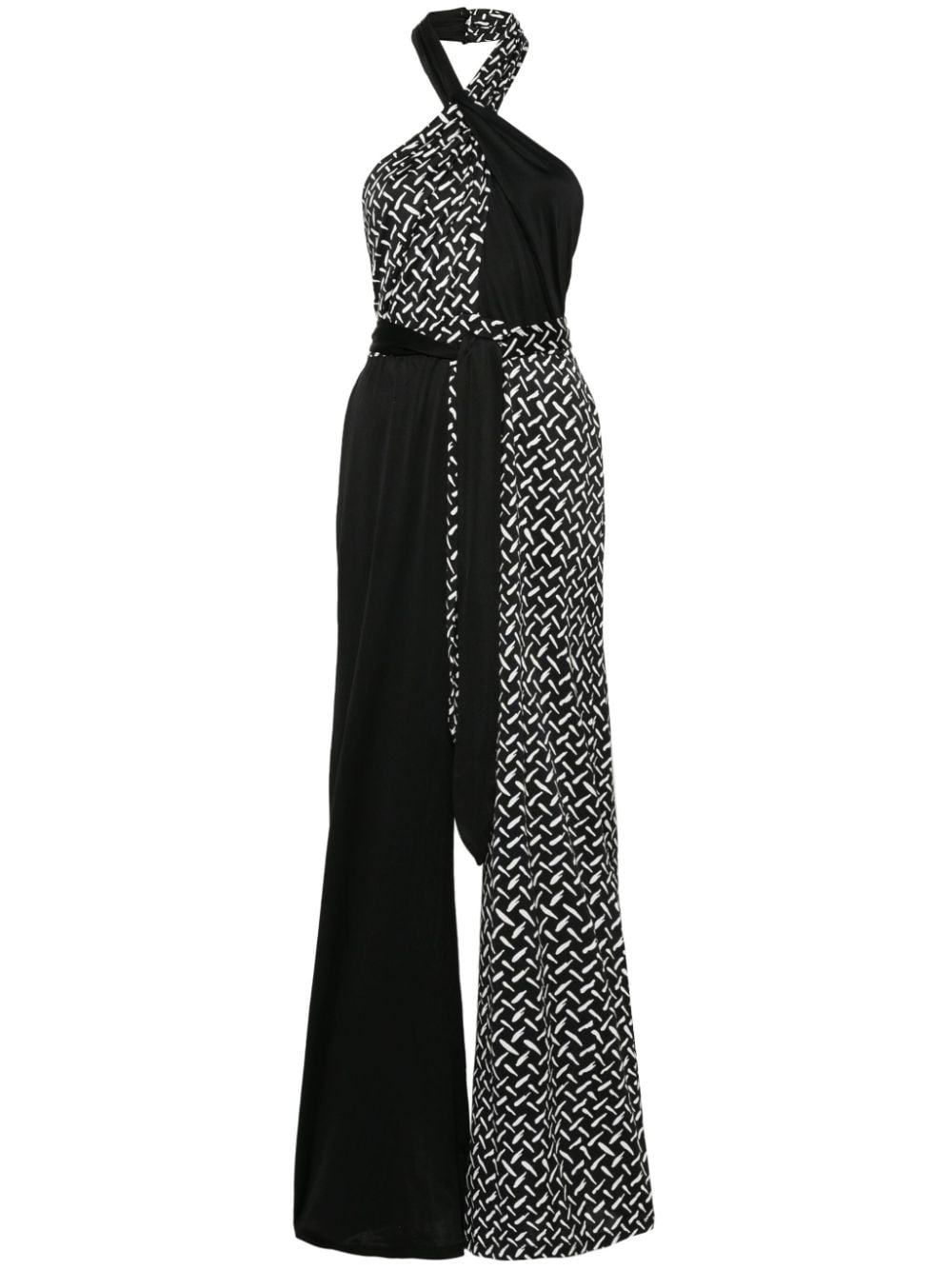 DVF Diane von Furstenberg Cort Jumpsuit mit weitem Bein - Schwarz von DVF Diane von Furstenberg