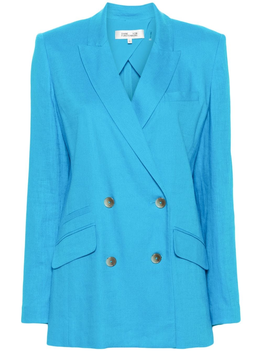 DVF Diane von Furstenberg Doppelreihiger Chambray-Blazer - Blau von DVF Diane von Furstenberg