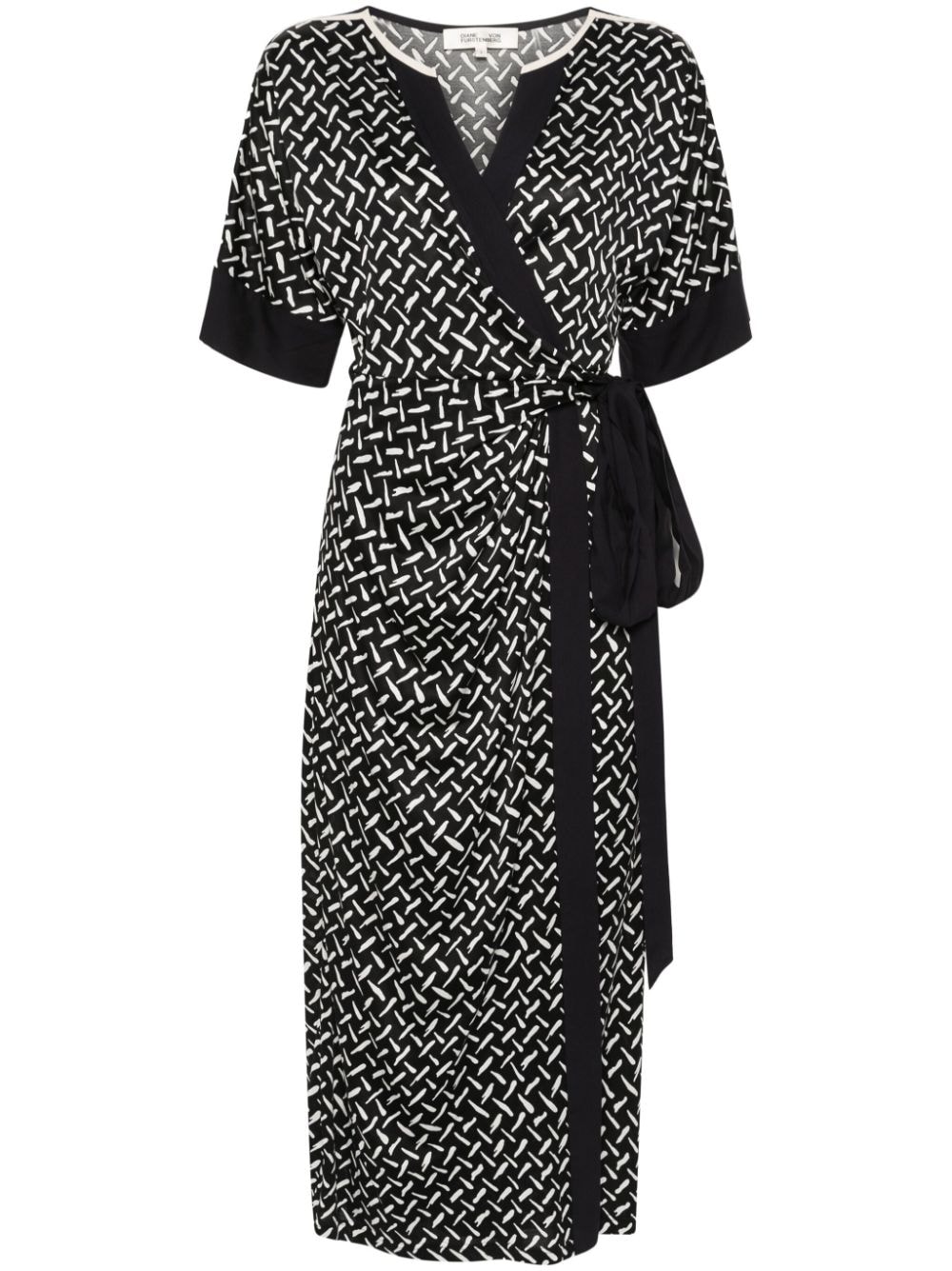 DVF Diane von Furstenberg Dorothea Kleid mit abstraktem Print - Schwarz von DVF Diane von Furstenberg