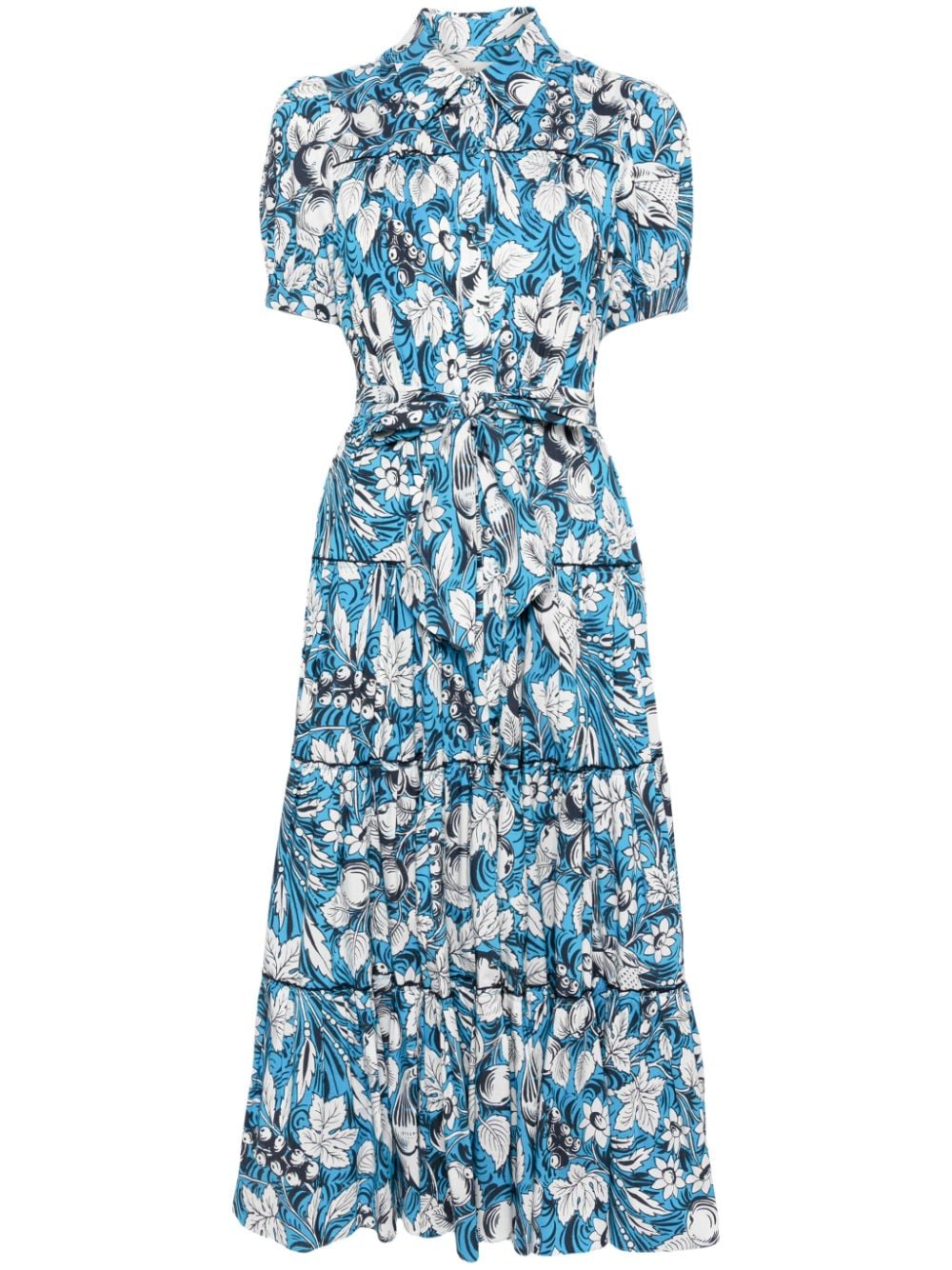 DVF Diane von Furstenberg Queena Midikleid mit Blumen-Print - Blau von DVF Diane von Furstenberg