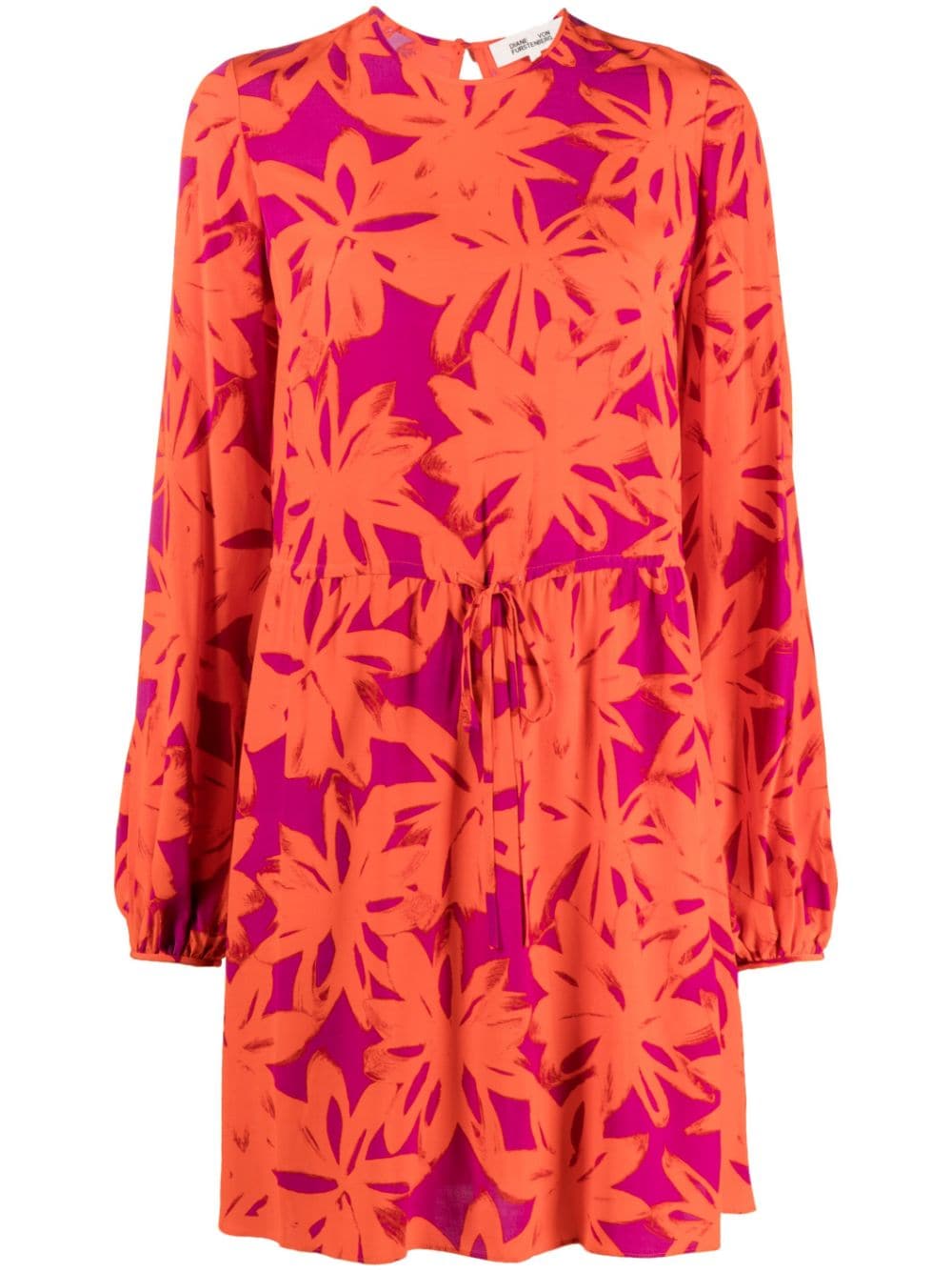 DVF Diane von Furstenberg Minikleid mit Blumen-Print - Orange von DVF Diane von Furstenberg