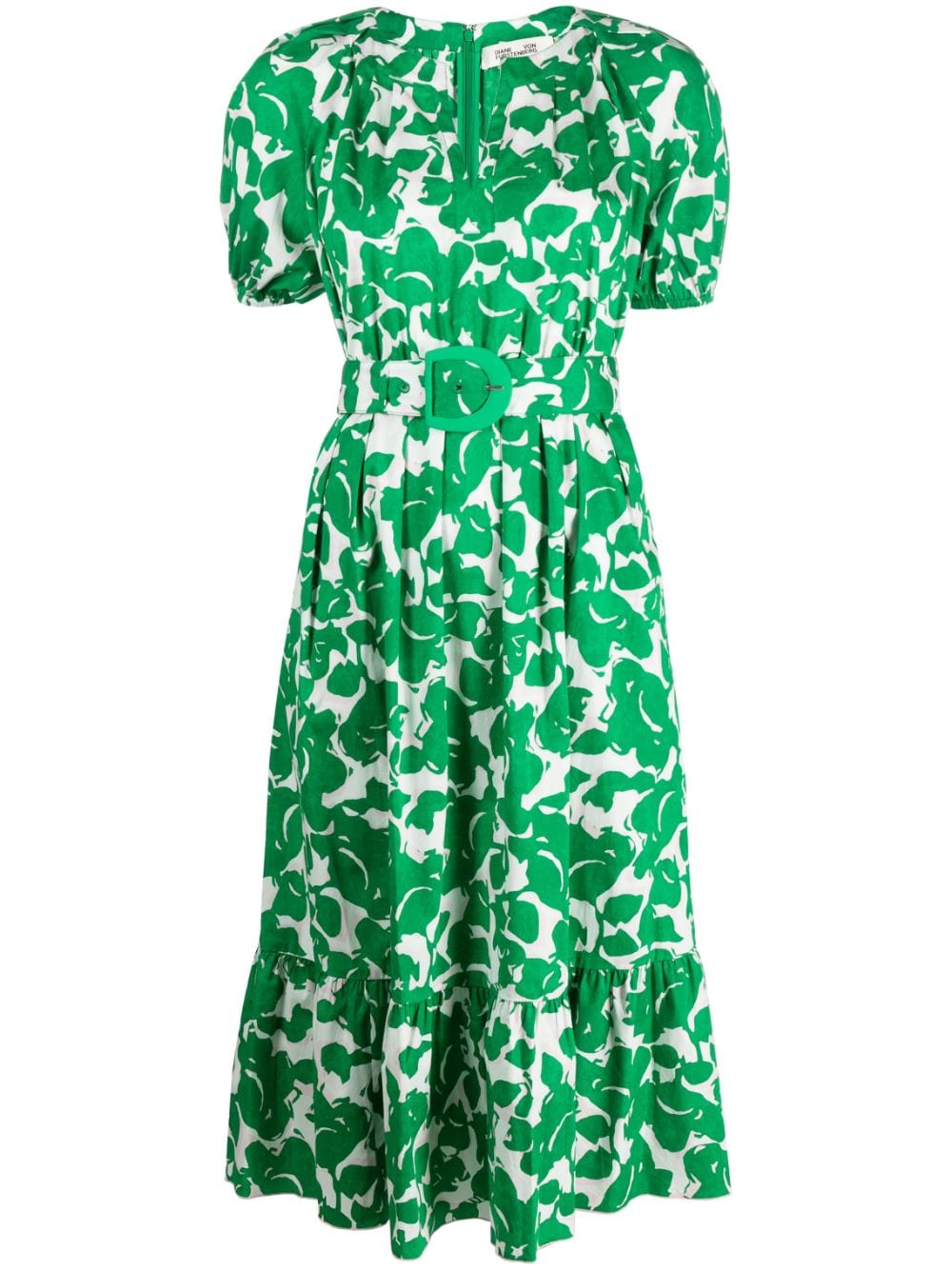 DVF Diane von Furstenberg Midikleid mit abstraktem Print - Grün von DVF Diane von Furstenberg