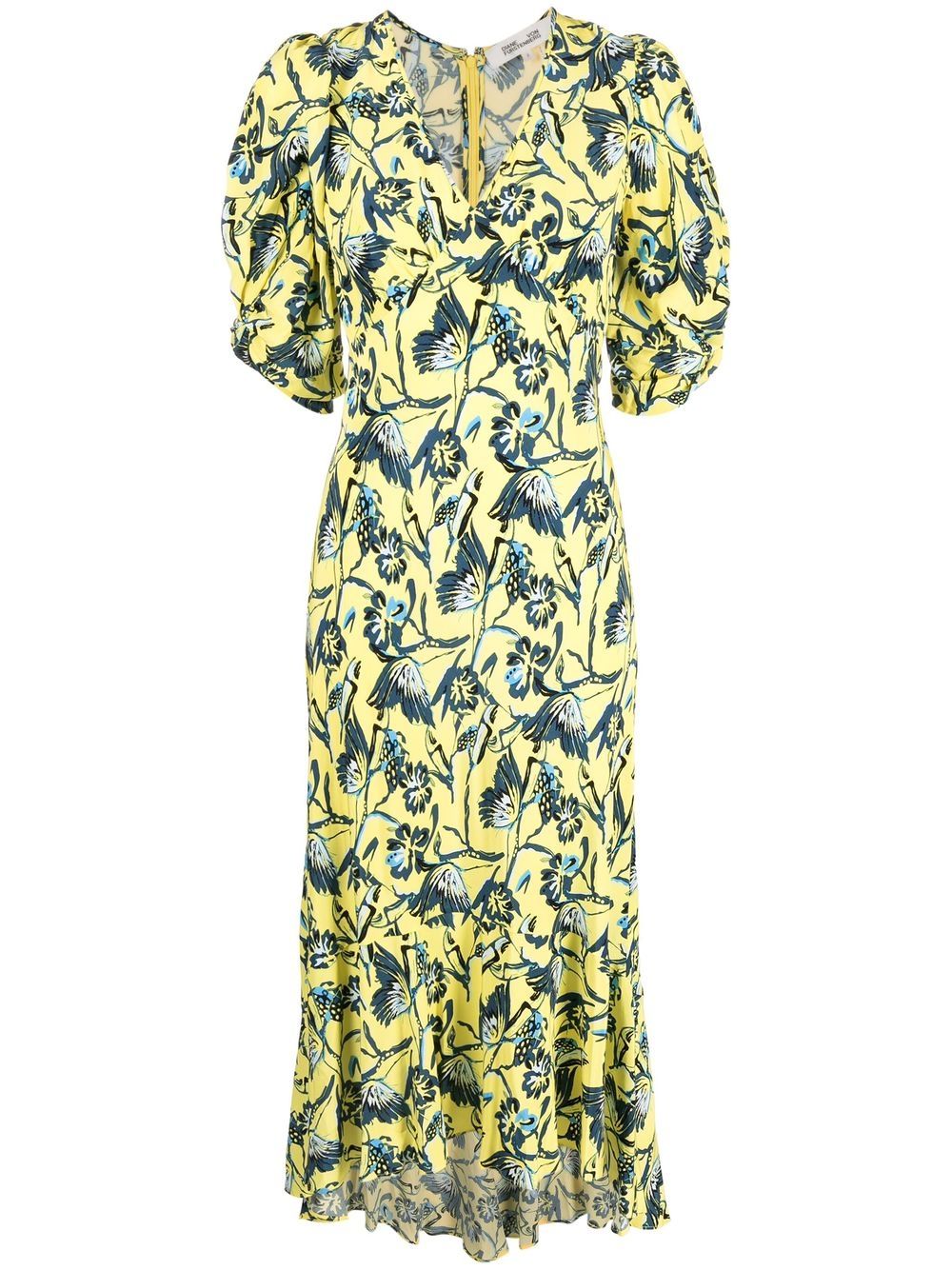 DVF Diane von Furstenberg Midikleid mit Schmetterling-Print - Gelb von DVF Diane von Furstenberg