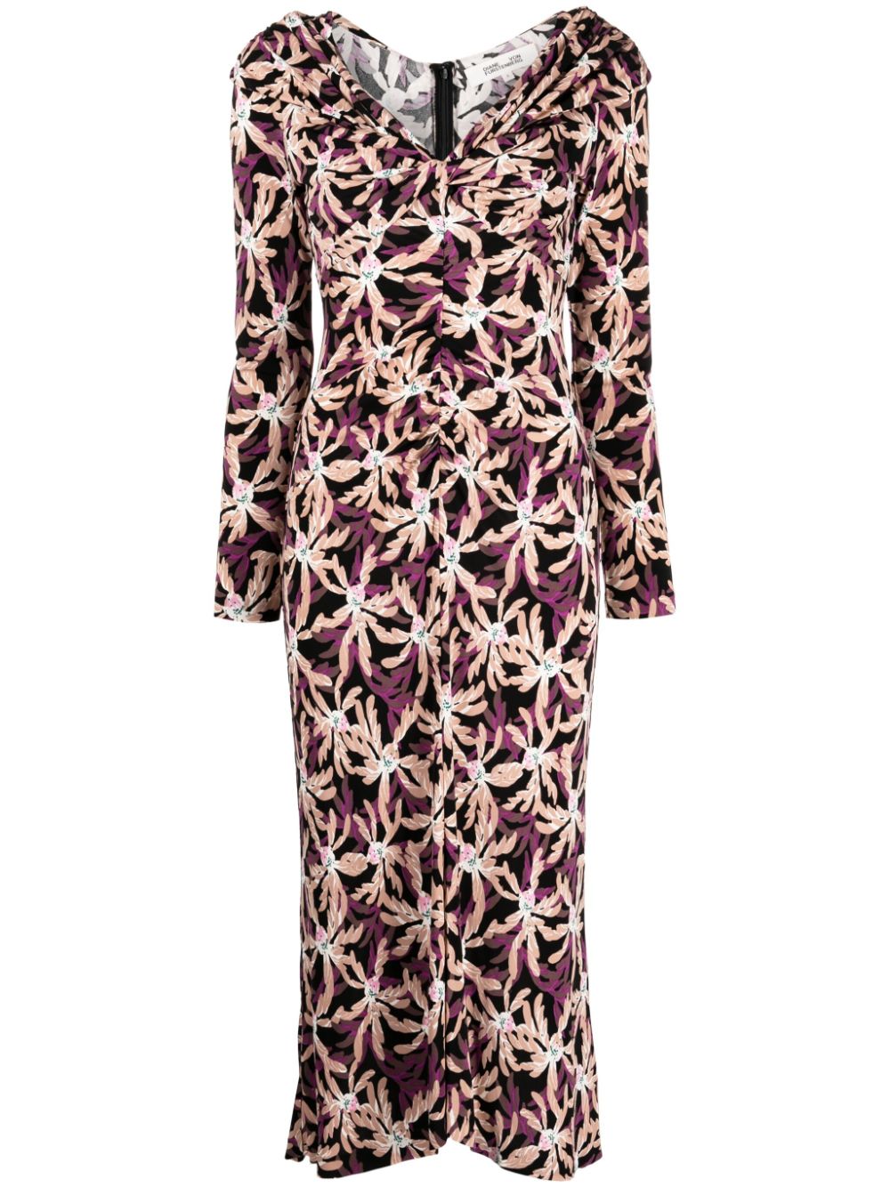 DVF Diane von Furstenberg Kleid mit Blumen-Print - Schwarz von DVF Diane von Furstenberg