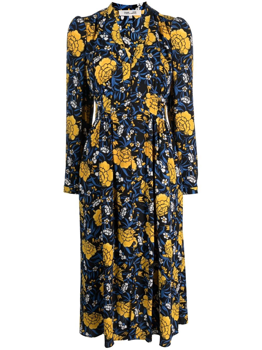 DVF Diane von Furstenberg Kleid mit Blumen-Print - Schwarz von DVF Diane von Furstenberg