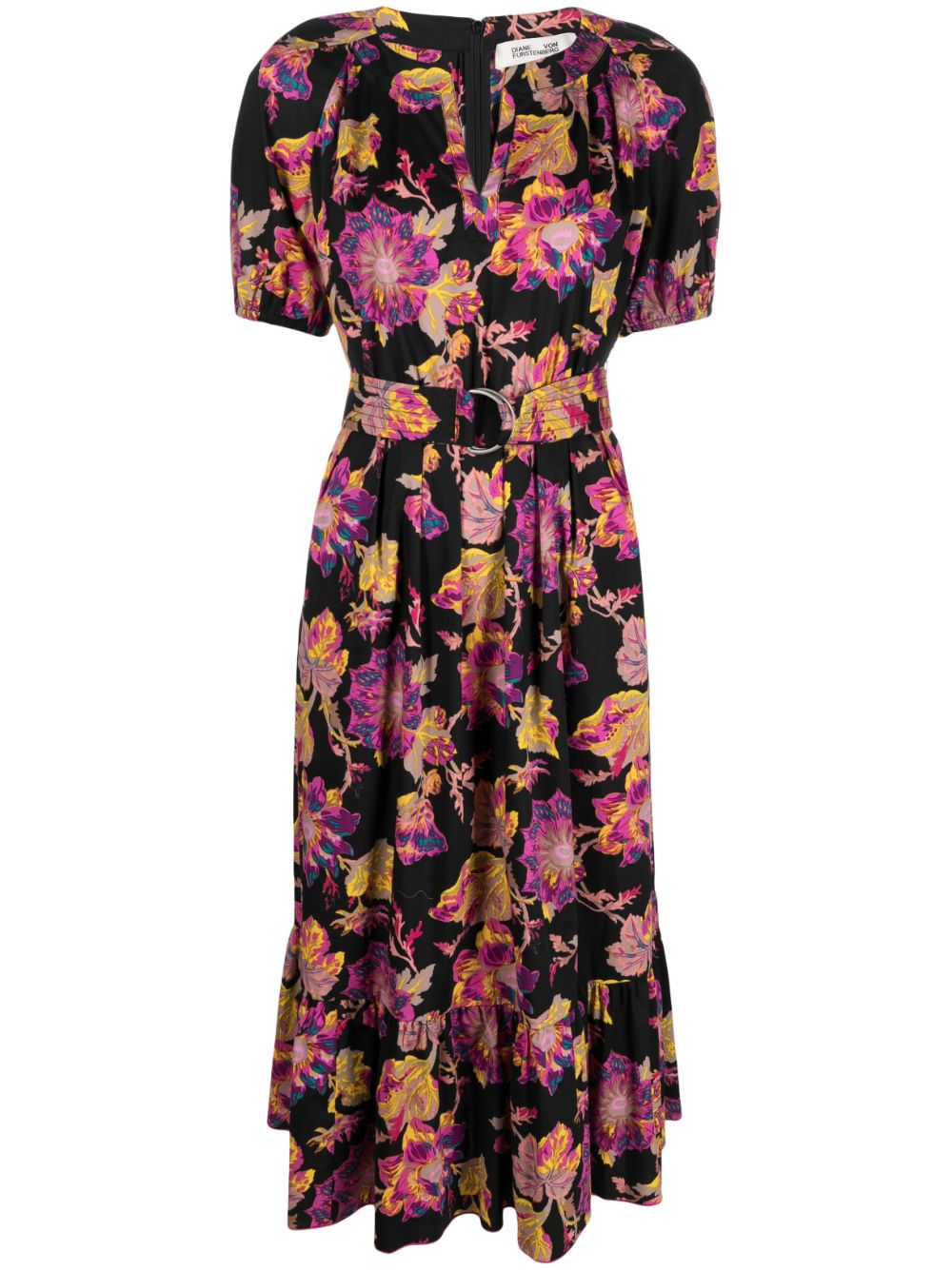 DVF Diane von Furstenberg Kleid mit Blumen-Print - Schwarz von DVF Diane von Furstenberg