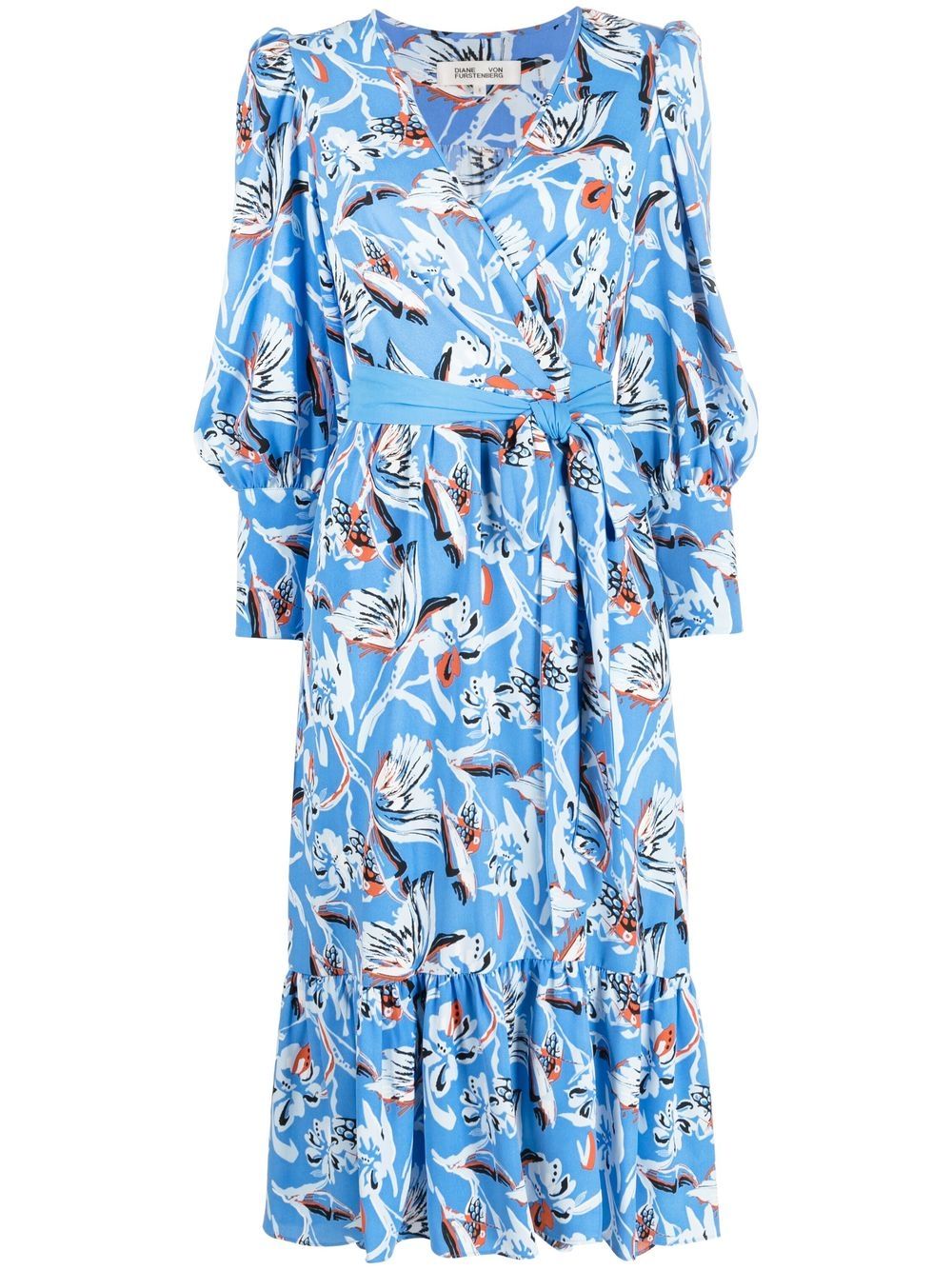 DVF Diane von Furstenberg Midikleid mit Print - Blau von DVF Diane von Furstenberg