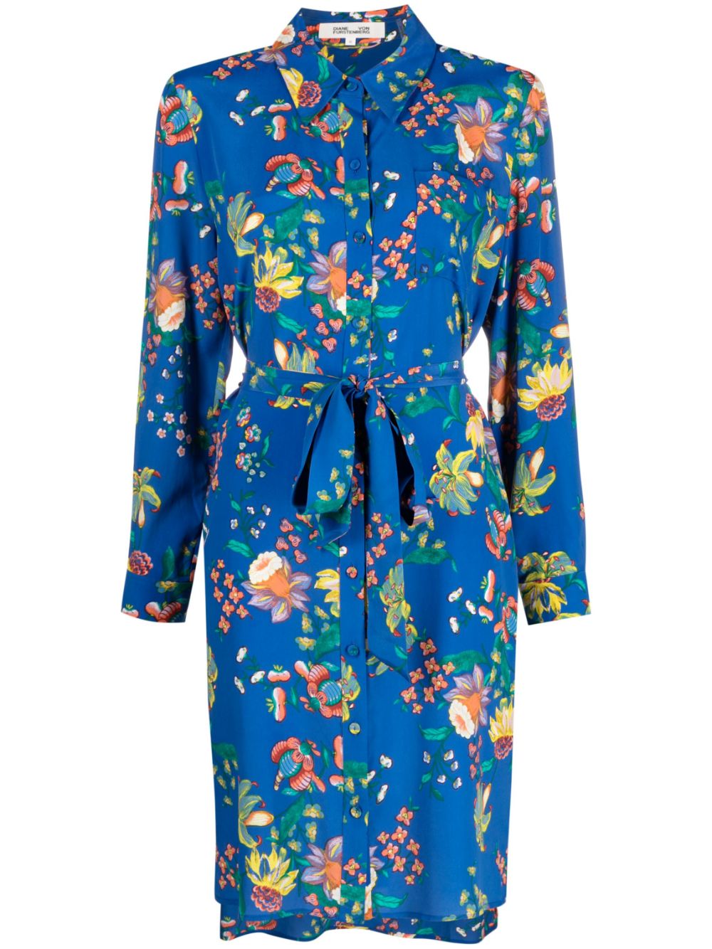 DVF Diane von Furstenberg Midikleid mit Blumen-Print - Blau von DVF Diane von Furstenberg