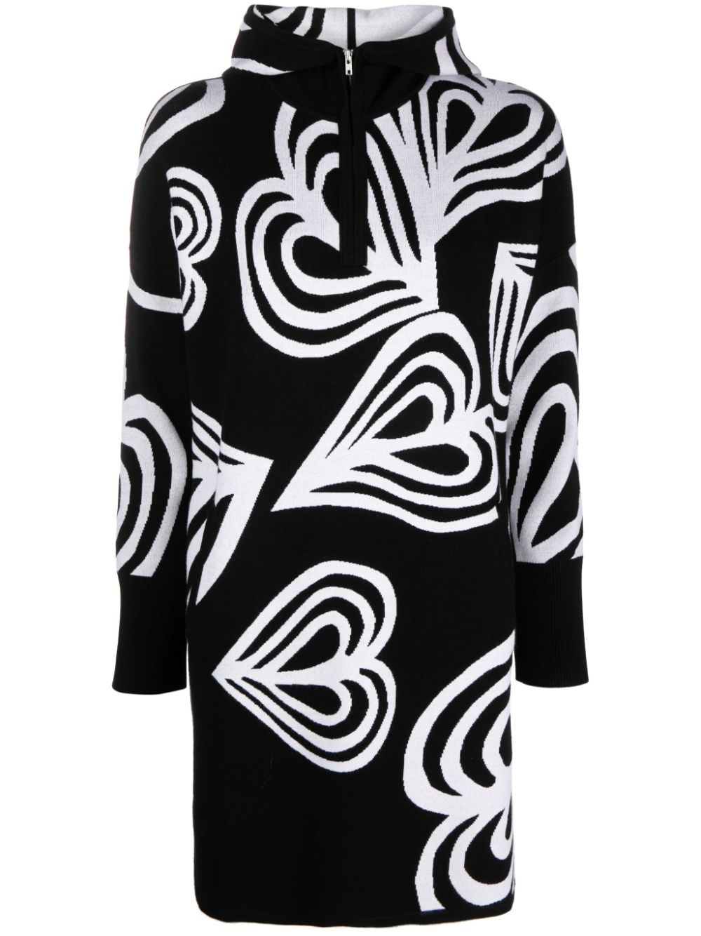 DVF Diane von Furstenberg Intarsien-Kleid mit Kapuze - Schwarz von DVF Diane von Furstenberg