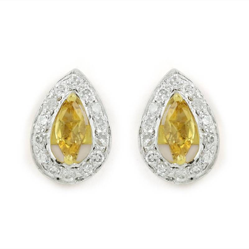 Citrin Ohrringe , Handmade Designer Cz Silber 925 Edelstein von DVGJewellery