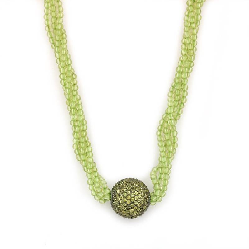 Peridot , Gelber Saphir Handgemachte Halskette Perlen Silber Gelb Saphir Schmuck von DVGJewellery