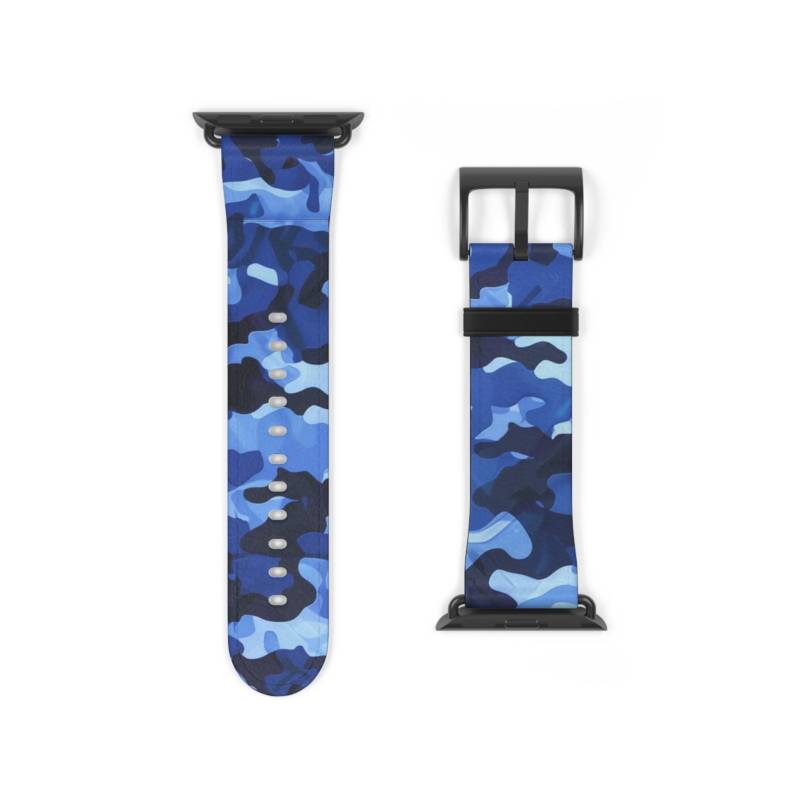 Blau Camouflage Muster Apfel Uhrenarmband Vegan Kunstleder Geschenk Idee Militär Soldat Camo Blau Camouflage Muster Apfel Uhrenarmband Vegan Kunstleder Geschenk Idee Militär Soldat Camo von DVISTees