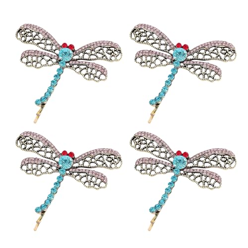 DVOFU Haarnadeln mit Libellen, Retro-Haarspangen, niedlicher Kristall, Tier-Haarnadel, Kopfschmuck, Mode für Damen und Mädchen, Schmuckgeschenk, 4 Stück DVOFU Haarnadeln mit Libellen, Retro-Haarspangen, niedlicher Kristall, Tier-Haarnadel, Kopfschmuck, Mode für Damen und Mädchen, Schmuckgeschenk, 4 Stück von DVOFU