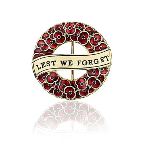 DVOFU Mohnblumenkranz Gold Pin Badge Lest We Forget Mohnkranz Brosche Pin Blumenform Damen Broschen für Gedenktag Festival Unisex DVOFU Mohnblumenkranz Gold Pin Badge Lest We Forget Mohnkranz Brosche Pin Blumenform Damen Broschen für Gedenktag Festival Unisex von DVOFU