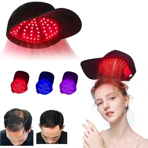 Haarwachstum Cap, 168 LED-Lampenperlen Therapiekappe 460nm 660nm 850nm Rotes und blaues Licht dünne Haarausfallbehandlung für Männer und Frauen, Cap und Lampenperle abnehmbar von DVONE