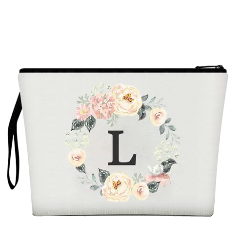 Make-up-Tasche für Damen, Make-up-Tasche mit 26 Buchstaben von A bis Z, personalisierte Kosmetiktasche, Geburtstagsgeschenke für Frauen und Mütter, Kosmetiktasche für die Braut Brautjungfern Make-up-Tasche für Damen, Make-up-Tasche mit 26 Buchstaben von A bis Z, personalisierte Kosmetiktasche, Geburtstagsgeschenke für Frauen und Mütter, Kosmetiktasche für die Braut Brautjungfern von DWDC